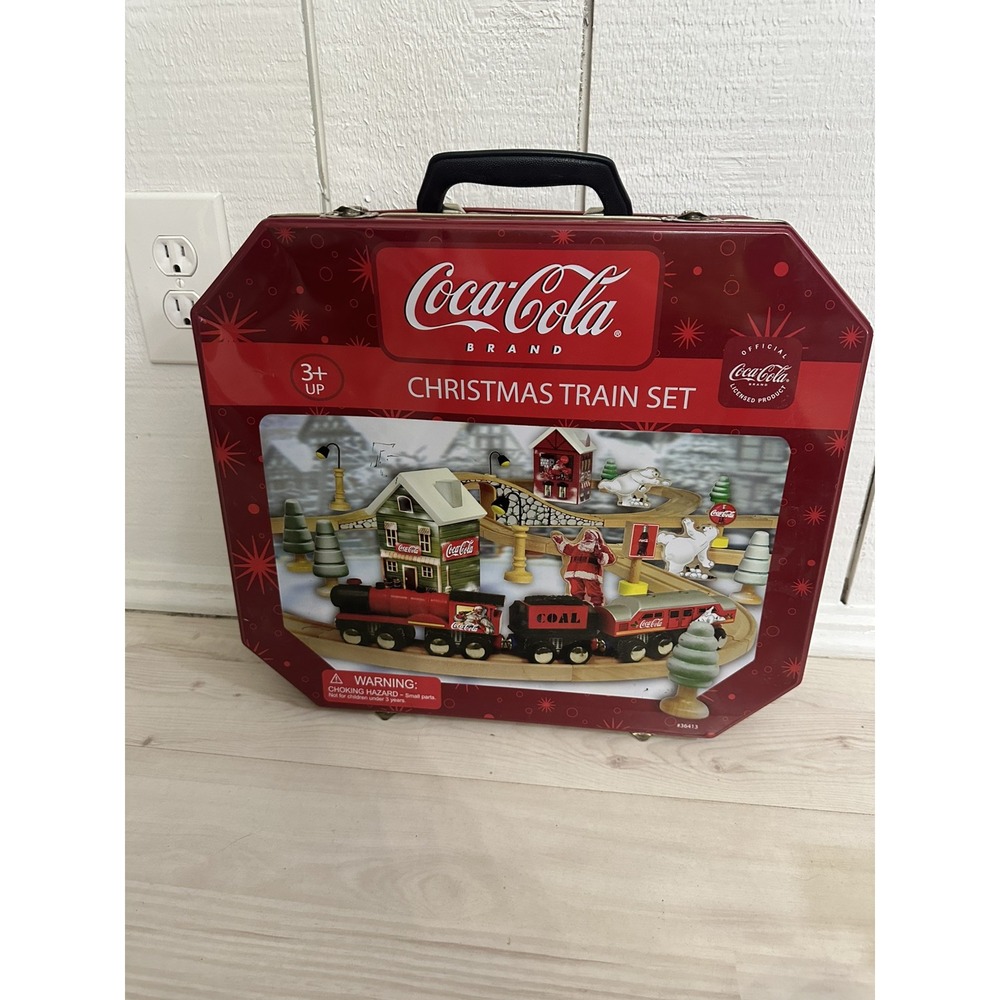 COCA-COLA WOODEN CHRISTMAS TRAIN SET Box No Train